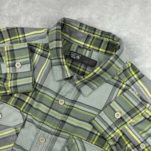 Mountain Hardwear Shirt Mens Large Green Plaid Long Sleeve Flannel Outdoors